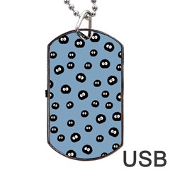 Totoro - Soot Sprites Pattern Dog Tag Usb Flash (one Side) by Valentinaart