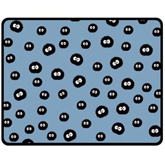 Totoro - Soot Sprites Pattern Double Sided Fleece Blanket (medium)  by Valentinaart