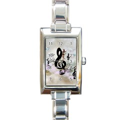 Dancing On A Clef Rectangle Italian Charm Watch