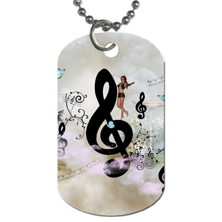 Dancing On A Clef Dog Tag (One Side)