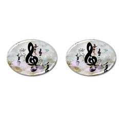 Dancing On A Clef Cufflinks (oval) by FantasyWorld7