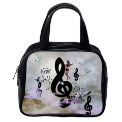 Dancing On A Clef Classic Handbag (one Side) by FantasyWorld7