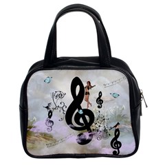 Dancing On A Clef Classic Handbag (Two Sides)