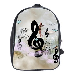 Dancing On A Clef School Bag (large) by FantasyWorld7