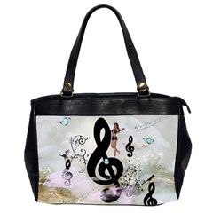 Dancing On A Clef Oversize Office Handbag (2 Sides) by FantasyWorld7