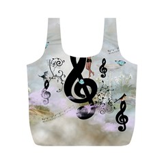 Dancing On A Clef Full Print Recycle Bag (m) by FantasyWorld7