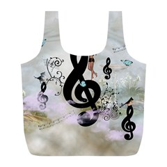 Dancing On A Clef Full Print Recycle Bag (l) by FantasyWorld7