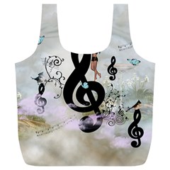 Dancing On A Clef Full Print Recycle Bag (xl) by FantasyWorld7