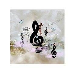 Dancing On A Clef Small Satin Scarf (square) by FantasyWorld7