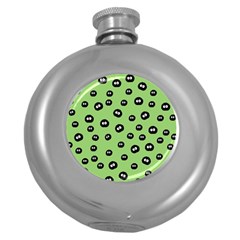 Totoro - Soot Sprites Pattern Round Hip Flask (5 Oz) by Valentinaart