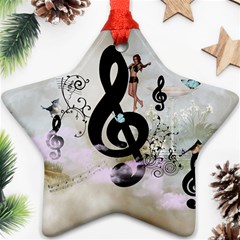 Dancing On A Clef Ornament (Star)