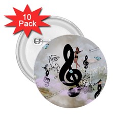 Dancing On A Clef 2.25  Buttons (10 pack) 