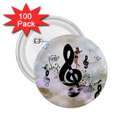 Dancing On A Clef 2.25  Buttons (100 pack) 