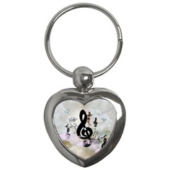 Dancing On A Clef Key Chains (heart)  by FantasyWorld7