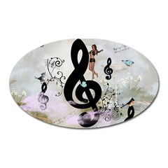 Dancing On A Clef Oval Magnet