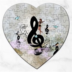 Dancing On A Clef Jigsaw Puzzle (Heart)