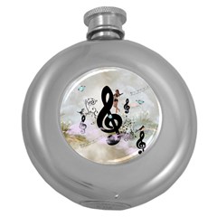 Dancing On A Clef Round Hip Flask (5 oz)