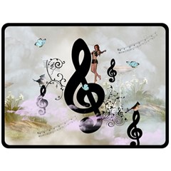 Dancing On A Clef Fleece Blanket (Large) 