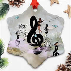 Dancing On A Clef Ornament (Snowflake)