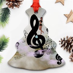 Dancing On A Clef Christmas Tree Ornament (Two Sides)