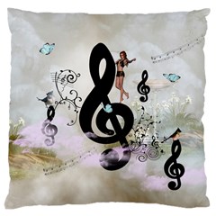 Dancing On A Clef Large Cushion Case (Two Sides)