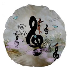 Dancing On A Clef Large 18  Premium Round Cushions