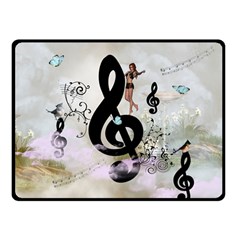 Dancing On A Clef Double Sided Fleece Blanket (Small) 