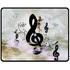 Dancing On A Clef Double Sided Fleece Blanket (Medium) 