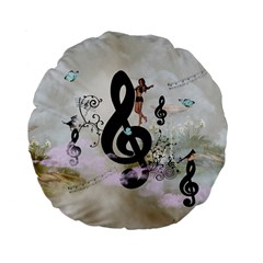 Dancing On A Clef Standard 15  Premium Flano Round Cushions