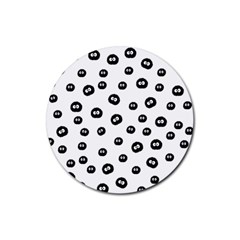 Totoro - Soot Sprites Pattern Rubber Coaster (round)  by Valentinaart