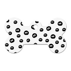 Totoro - Soot Sprites Pattern Dog Tag Bone (one Side) by Valentinaart