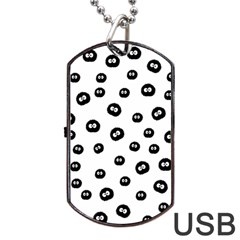 Totoro - Soot Sprites Pattern Dog Tag Usb Flash (one Side) by Valentinaart