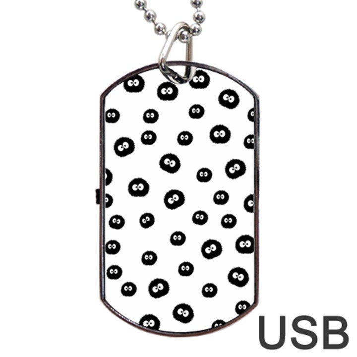 Totoro - Soot Sprites Pattern Dog Tag USB Flash (One Side)