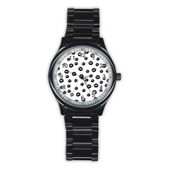 Totoro - Soot Sprites Pattern Stainless Steel Round Watch by Valentinaart