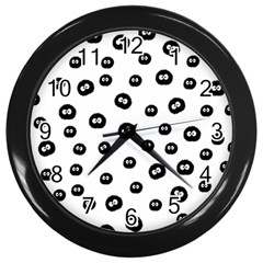 Totoro - Soot Sprites Pattern Wall Clock (black) by Valentinaart