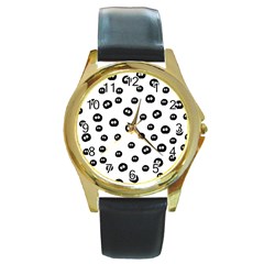 Totoro - Soot Sprites Pattern Round Gold Metal Watch