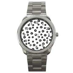 Totoro - Soot Sprites Pattern Sport Metal Watch by Valentinaart