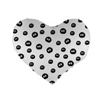 Totoro - Soot Sprites Pattern Standard 16  Premium Flano Heart Shape Cushions Front