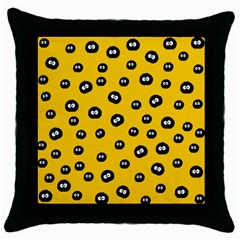 Totoro - Soot Sprites Pattern Throw Pillow Case (black) by Valentinaart