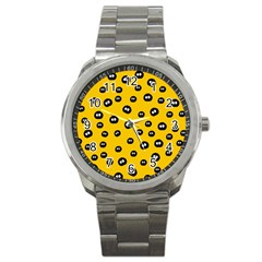 Totoro - Soot Sprites Pattern Sport Metal Watch by Valentinaart