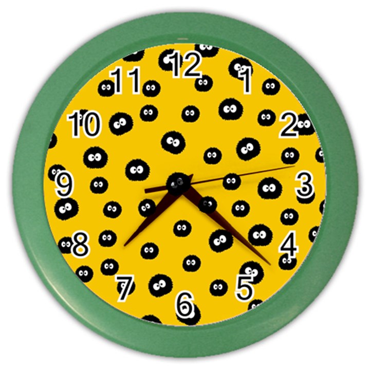 Totoro - Soot Sprites Pattern Color Wall Clock