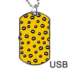 Totoro - Soot Sprites Pattern Dog Tag Usb Flash (two Sides) by Valentinaart