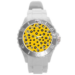 Totoro - Soot Sprites Pattern Round Plastic Sport Watch (l) by Valentinaart