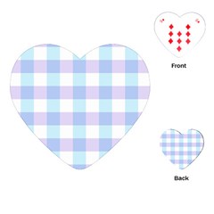 Gingham Duo Aqua On Lavender Playing Cards (heart) by retrotoomoderndesigns