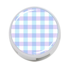 Gingham Duo Aqua On Lavender 4-port Usb Hub (one Side) by retrotoomoderndesigns