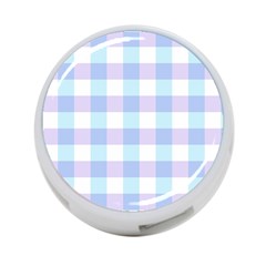 Gingham Duo Aqua On Lavender 4-port Usb Hub (two Sides) by retrotoomoderndesigns