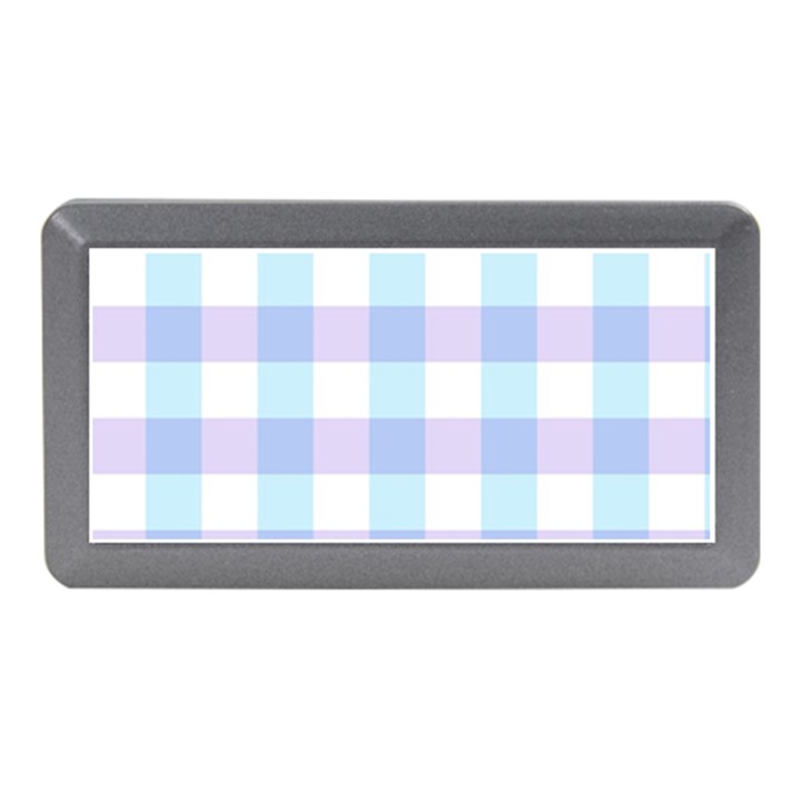 Gingham Duo Aqua On Lavender Memory Card Reader (Mini)