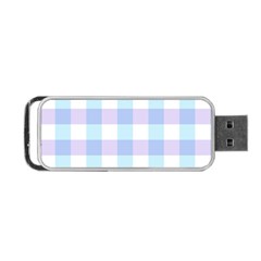 Gingham Duo Aqua On Lavender Portable Usb Flash (one Side) by retrotoomoderndesigns