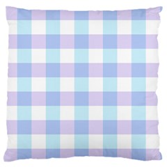 Gingham Duo Aqua On Lavender Standard Flano Cushion Case (one Side) by retrotoomoderndesigns