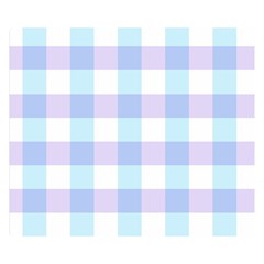 Gingham Duo Aqua On Lavender Double Sided Flano Blanket (small)  by retrotoomoderndesigns